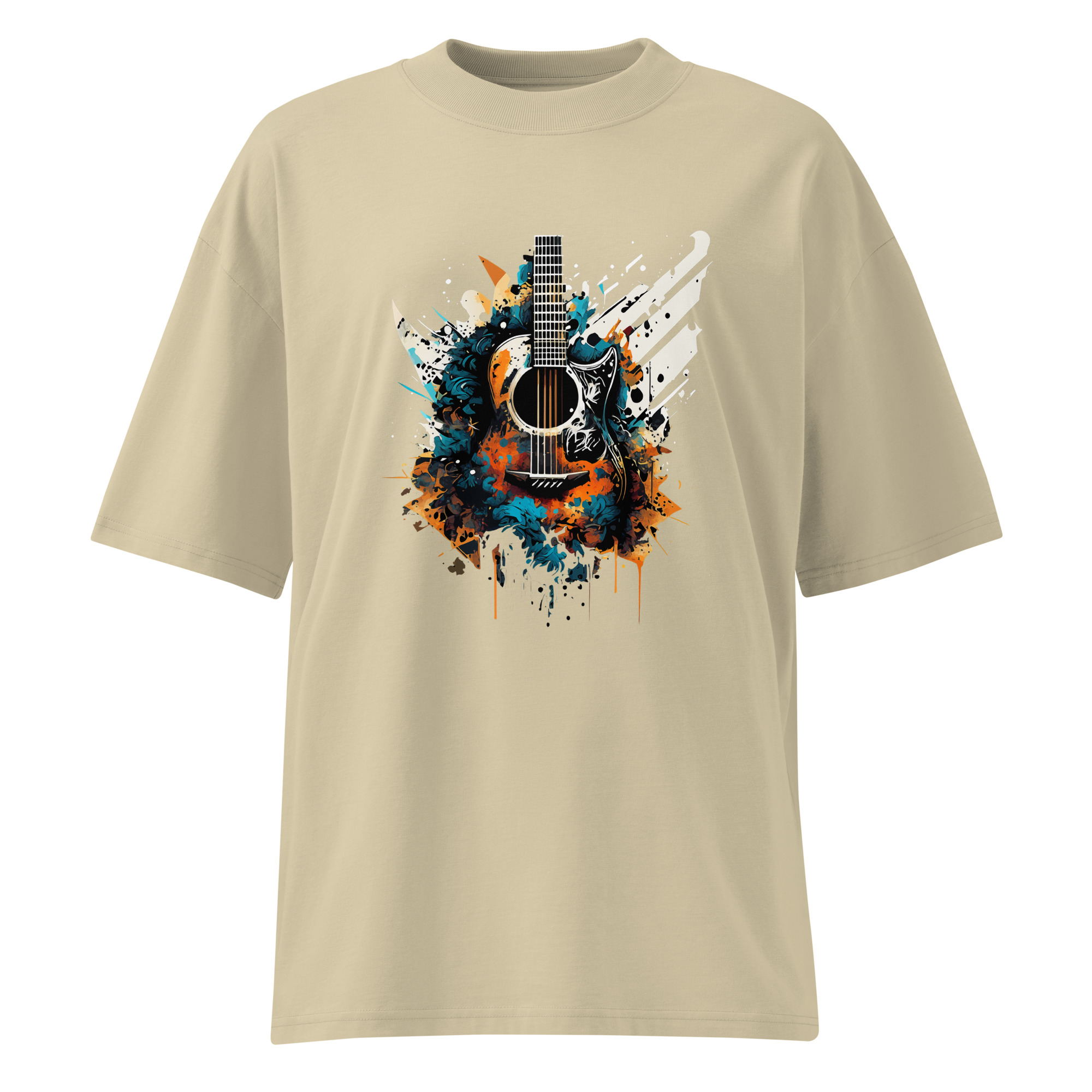 Unisex organic oversized high neck t-shirt