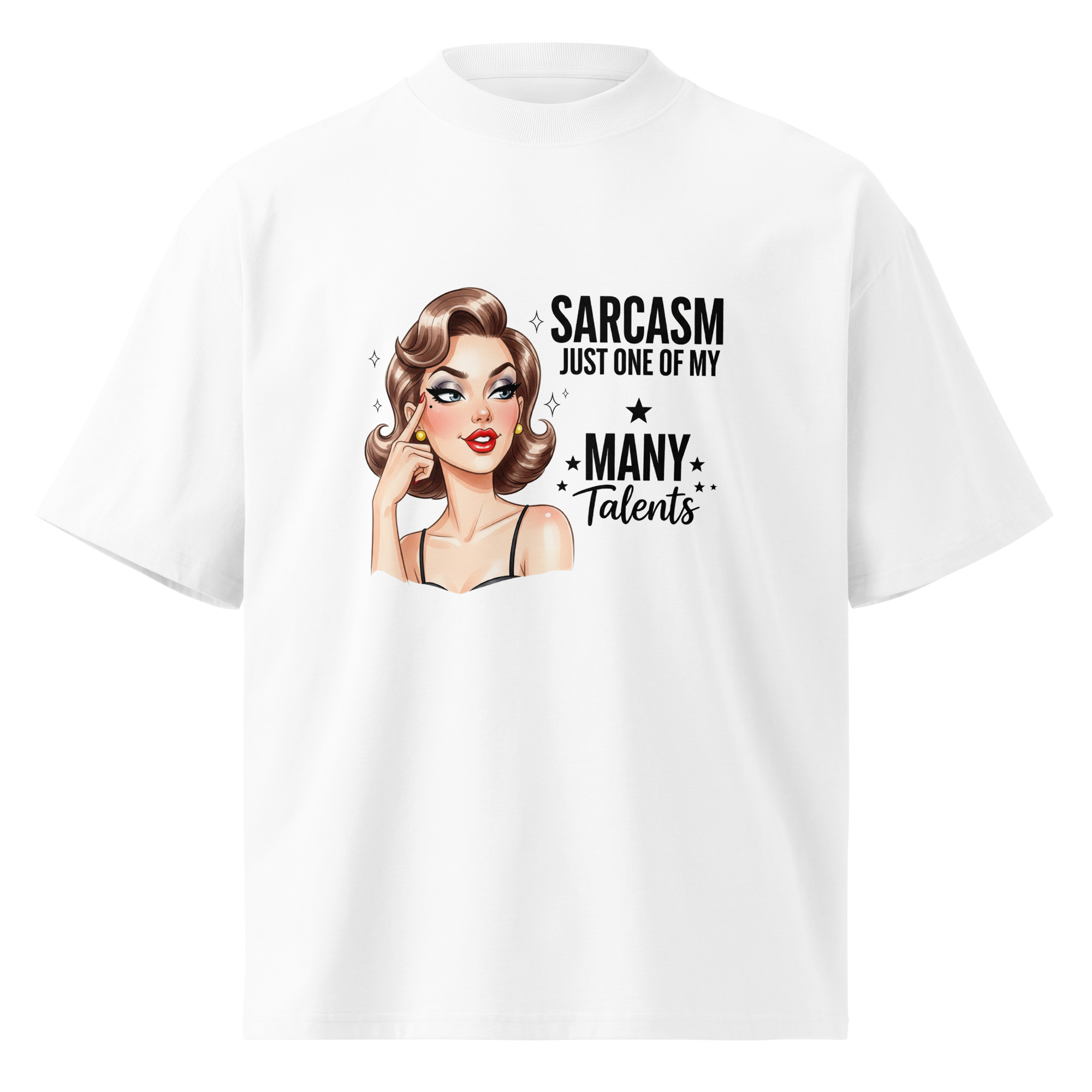 Unisex organic oversized high neck t-shirt